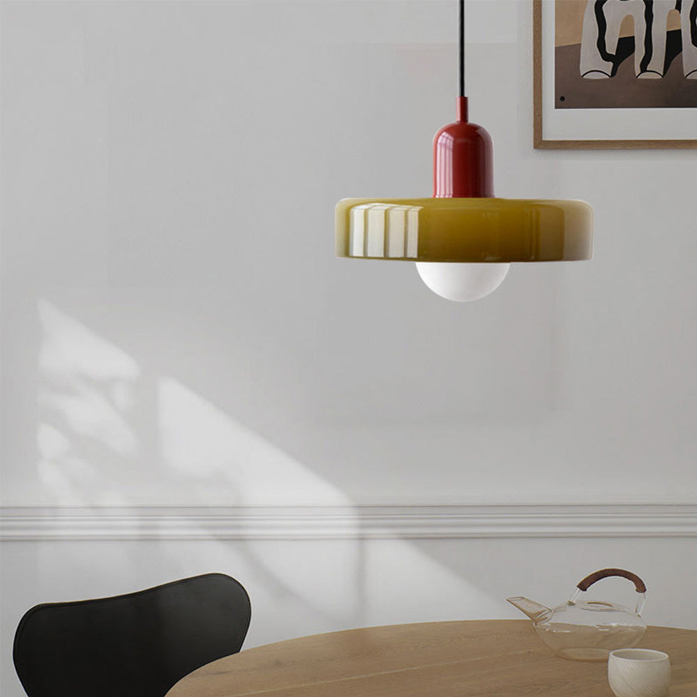 Hängeleuchte Glas bunt – StiloGlas Design mit G9 Fassung & verstellbarer Aufhängung