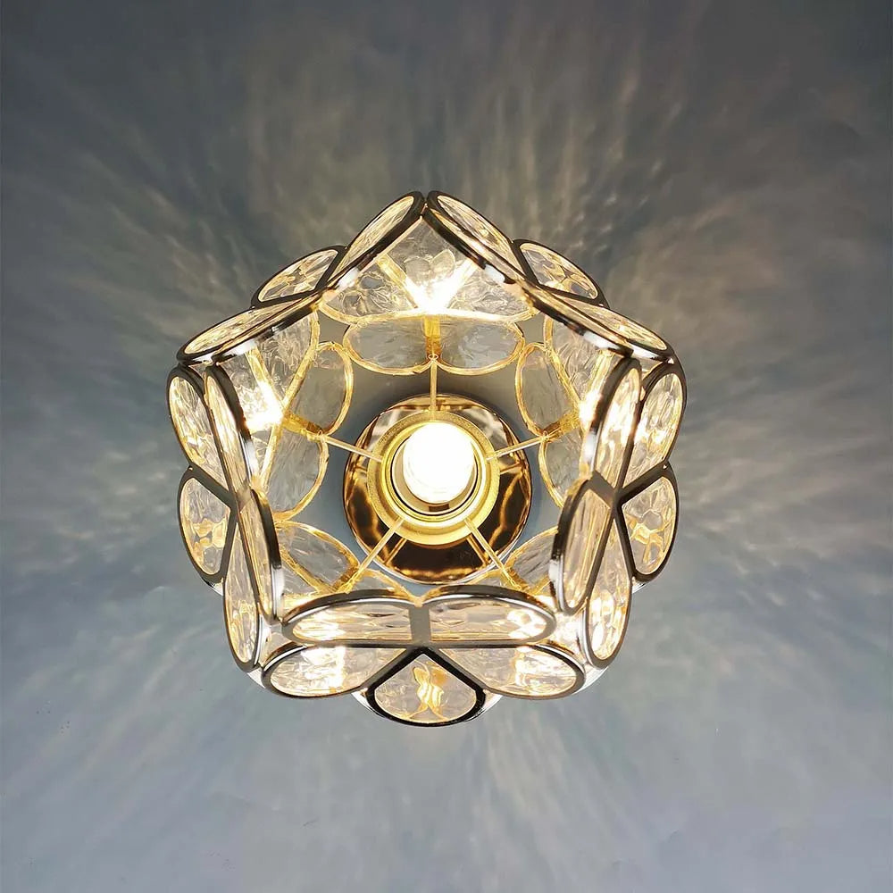 Deckenleuchte Blumen Glas – Florales Design mit E27-Fassung für Flur & Wohnraum