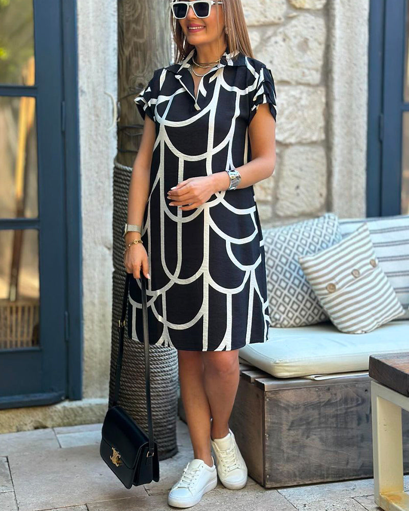 Kleid mit Seitentaschen Elegant Sommerkleid Freizeit
