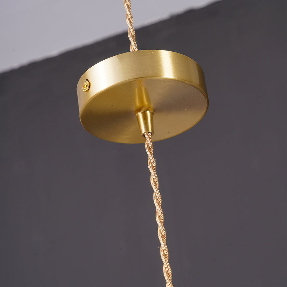 Hängeleuchte Blütendesign – Hibiskusform aus Glas & Messing