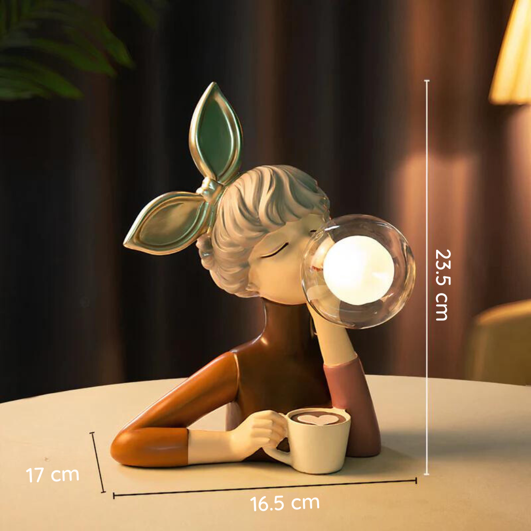 Tischlampe Holz Glas – Handgefertigt mit USB-Anschluss für Wohn- & Schlafzimmer