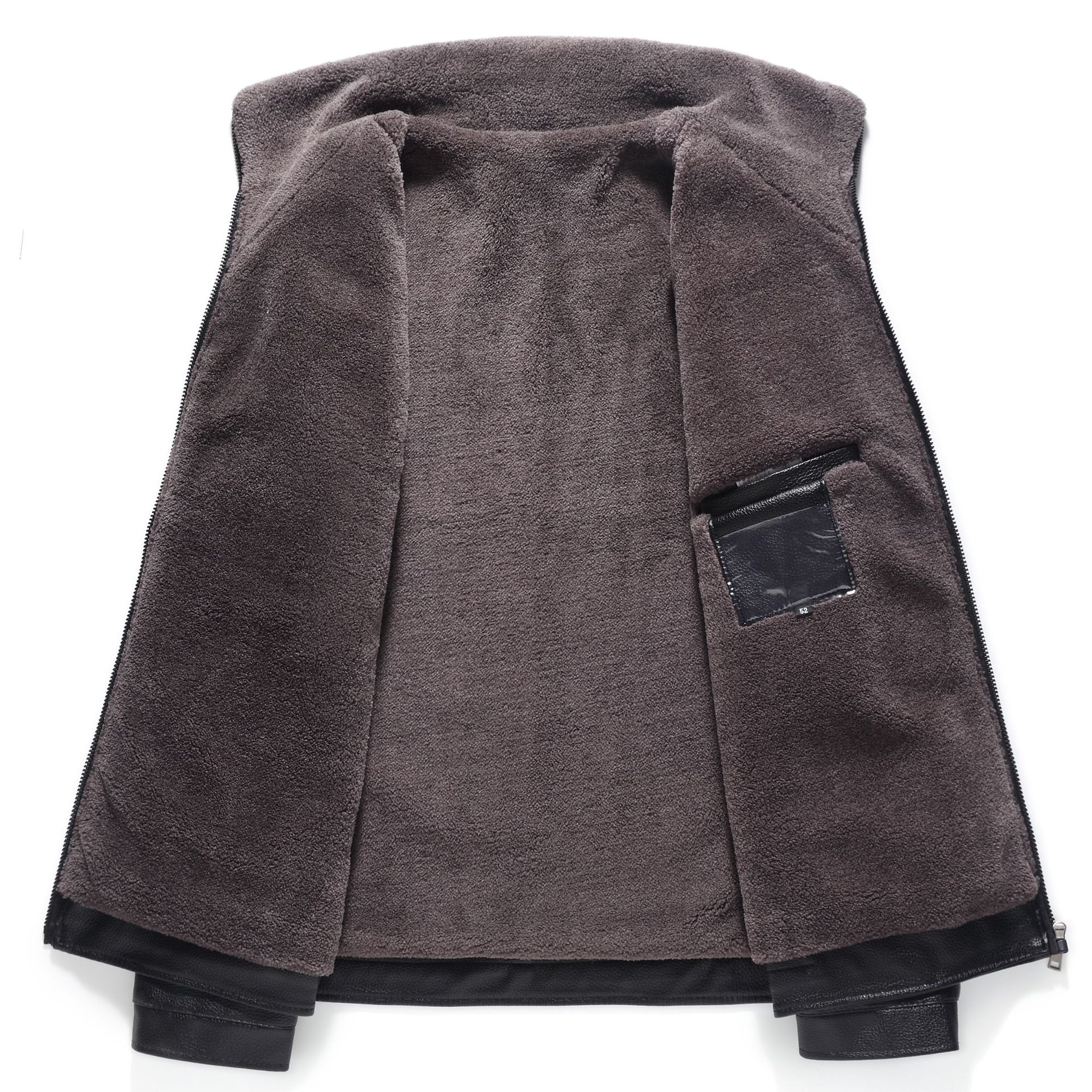 Herren Lederjacke Gefüttert - Mit Fleece-Futter Winter Warm