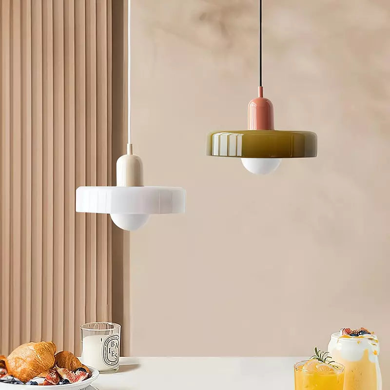 Hängeleuchte Glas bunt – StiloGlas Design mit G9 Fassung & verstellbarer Aufhängung