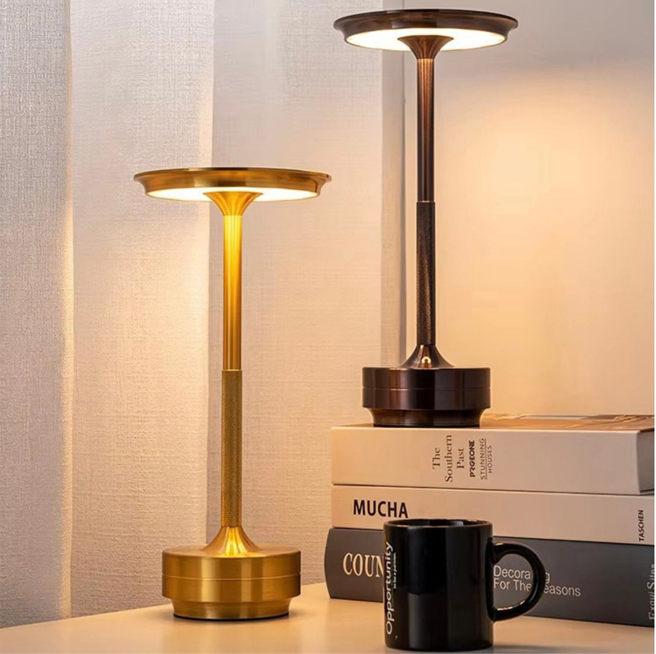 LED Tischlampe Dimmbar – Kabellos & Wassergeschützt IP44, 28cm Aluminium