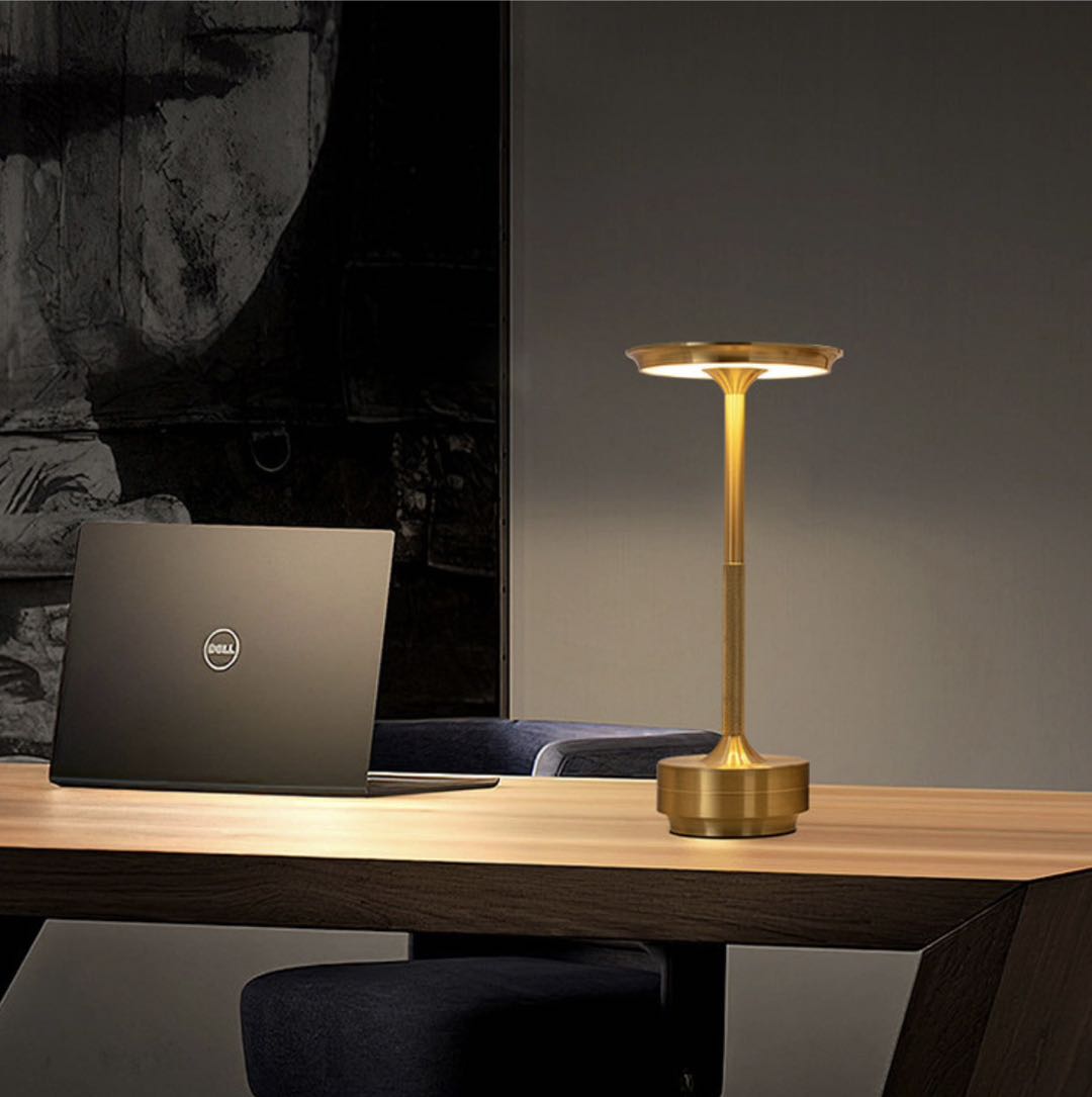 LED Tischlampe Dimmbar – Kabellos & Wassergeschützt IP44, 28cm Aluminium