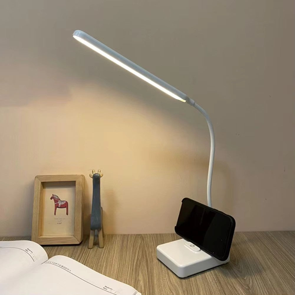 LED Schreibtischlampe dimmbar – Flexibler Arm, USB oder Stecker, 3 Lichtfarben
