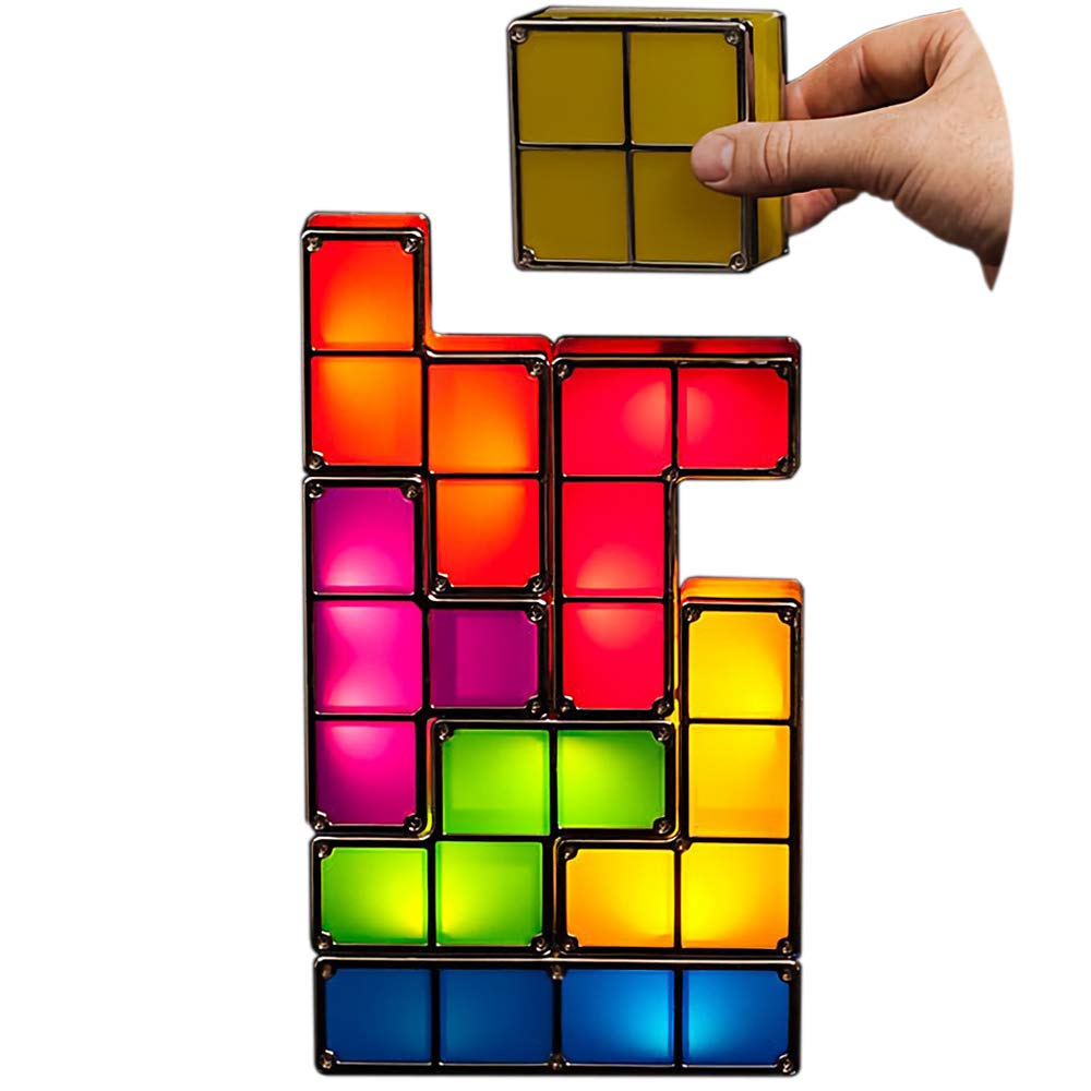 LED Stapellampe Retro – Interaktive Leuchtblöcke mit Netzbetrieb, 7 Farben