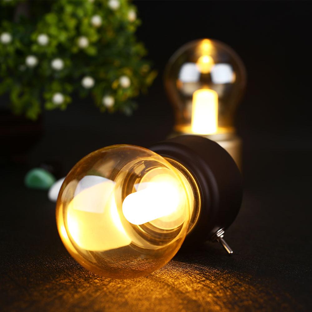 Retro LED Tischlampe – Tragbar & aufladbar mit USB, warmweiß, 12h Laufzeit