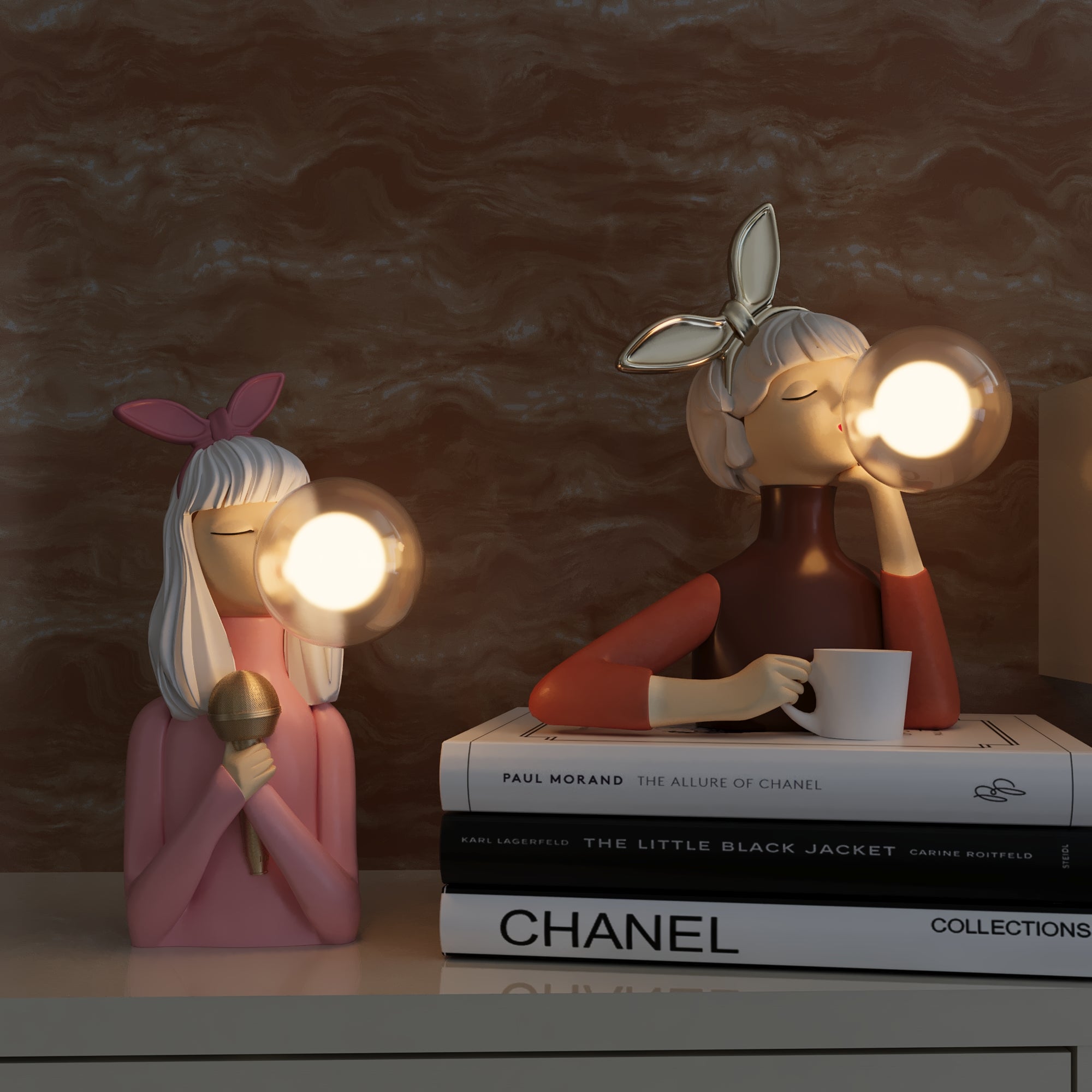 Tischlampe Holz Glas – Handgefertigt mit USB-Anschluss für Wohn- & Schlafzimmer
