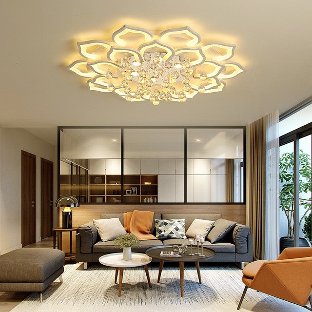 Kristall Deckenlampe LED – Dimmbar mit Fernbedienung & 3 Lichtfarben