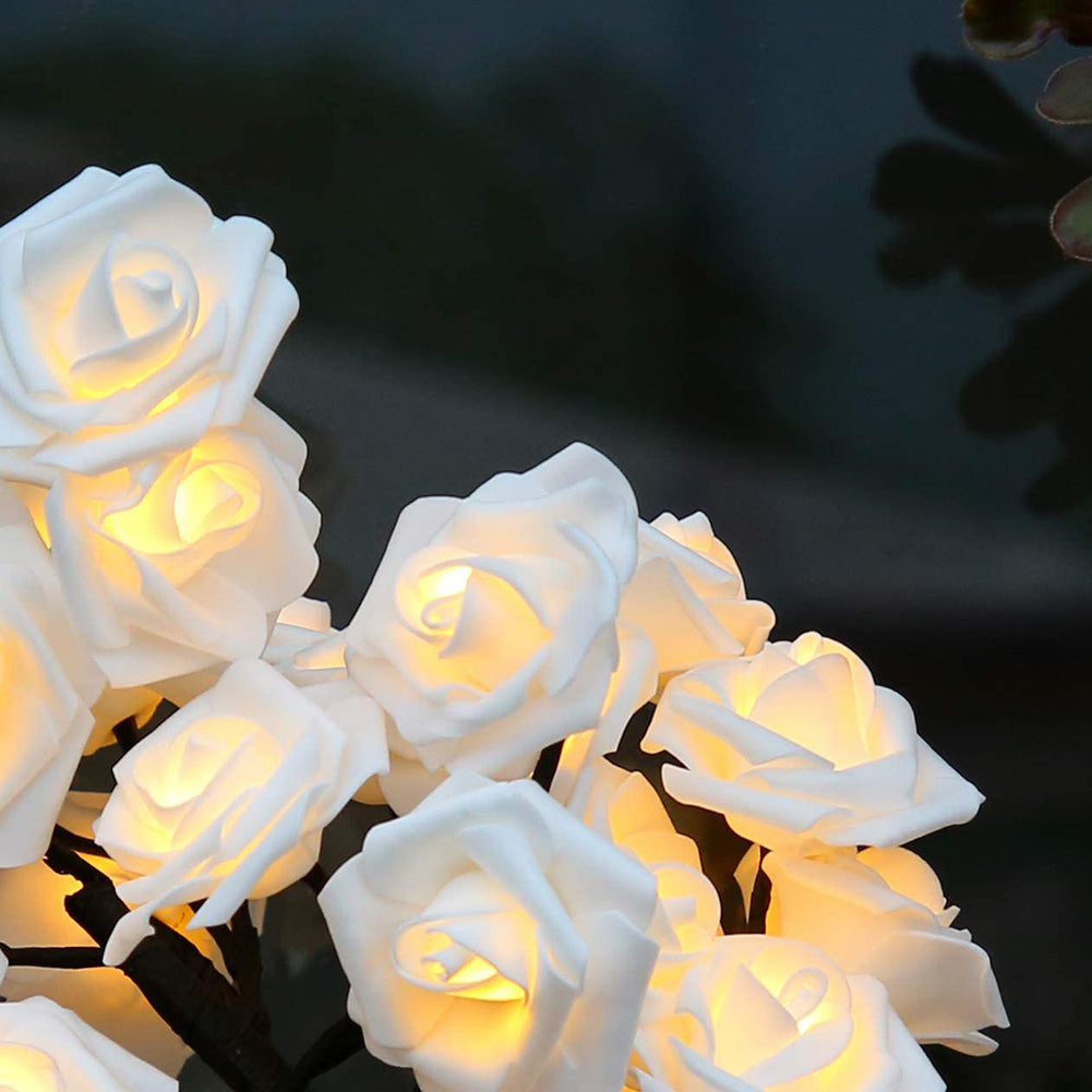 LED Rosenbaum Dekoleuchte – 45 cm, warmweiß, biegsame Äste, USB oder Batteriebetrieb