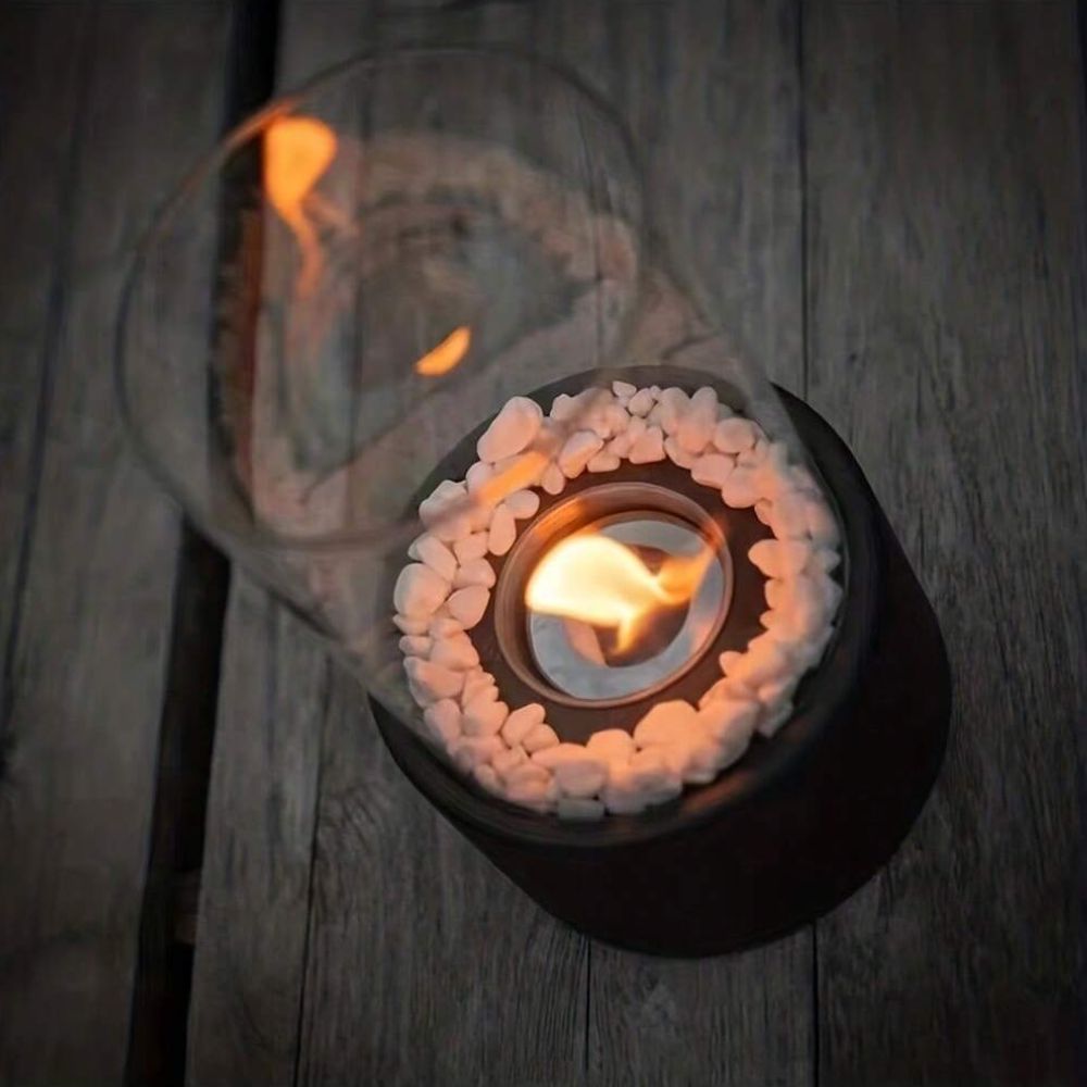 Öllampe Glas Metall – Klassische Tischleuchte mit Löschvorrichtung & dekorativem Flammenspiel