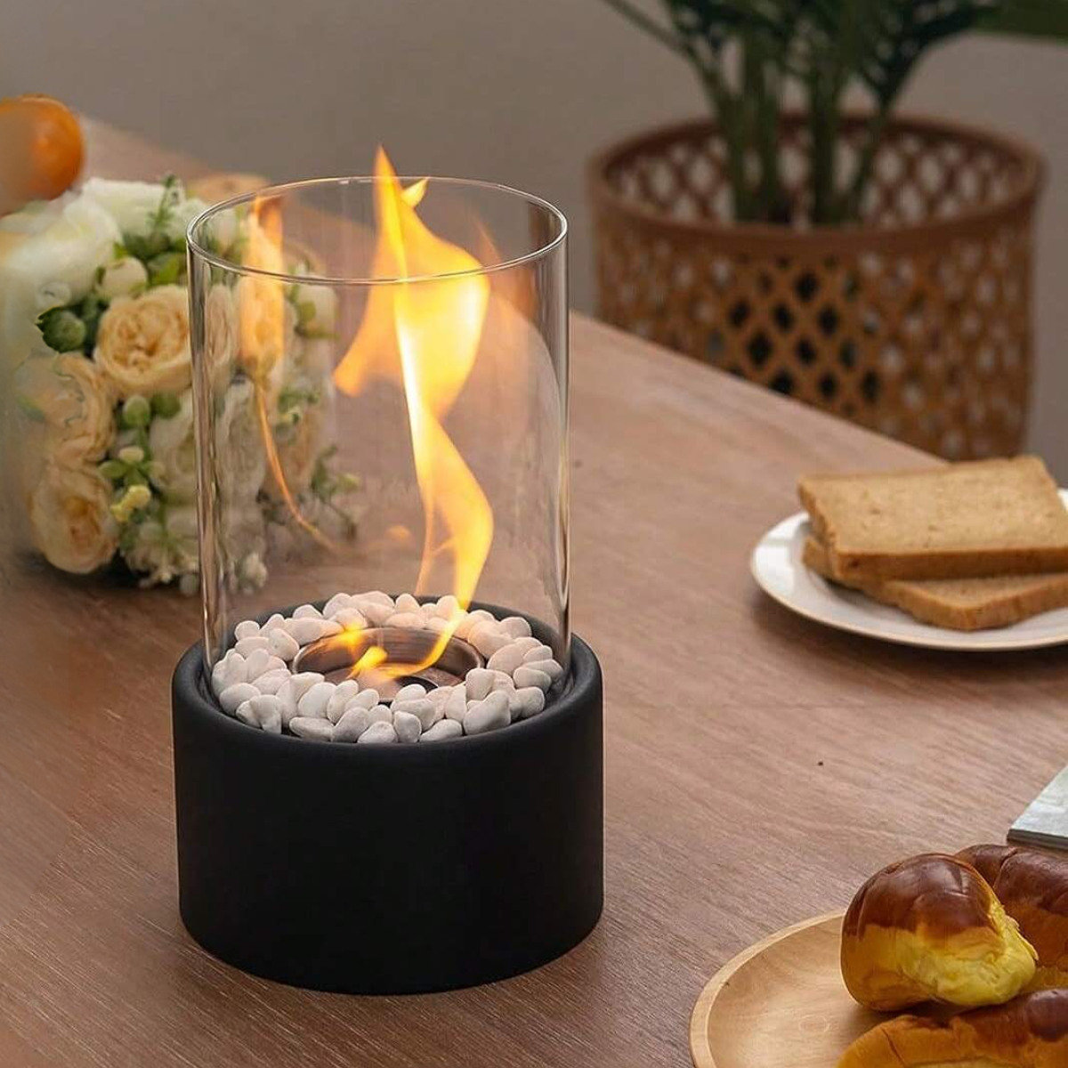 Öllampe Glas Metall – Klassische Tischleuchte mit Löschvorrichtung & dekorativem Flammenspiel