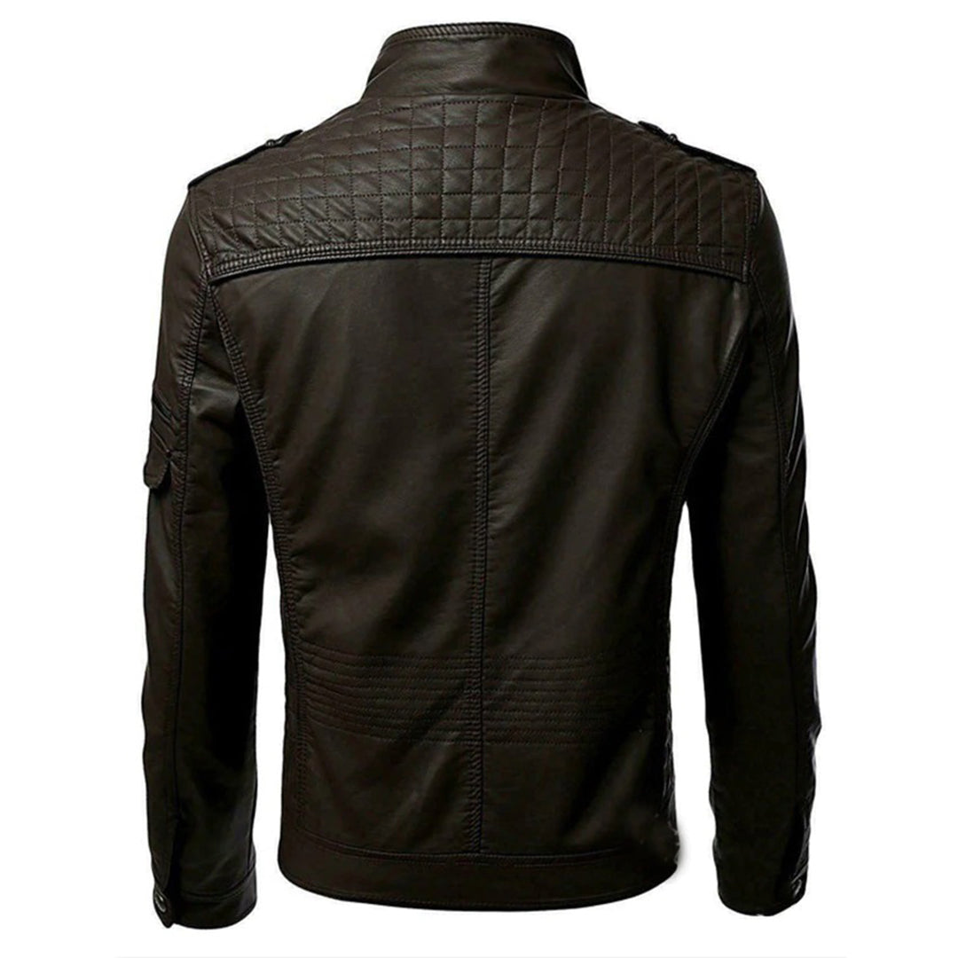 Herren Lederjacke - Mit Doppelbrusttasche für Freizeit und Alltag