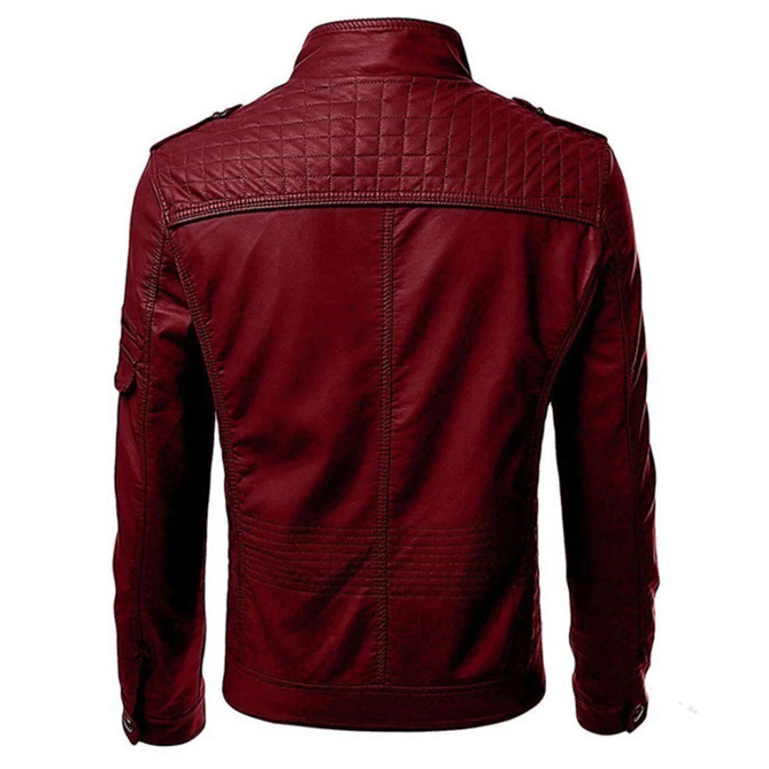 Herren Lederjacke - Mit Doppelbrusttasche für Freizeit und Alltag