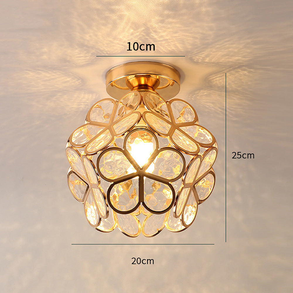 Deckenleuchte Blumen Glas – Florales Design mit E27-Fassung für Flur & Wohnraum