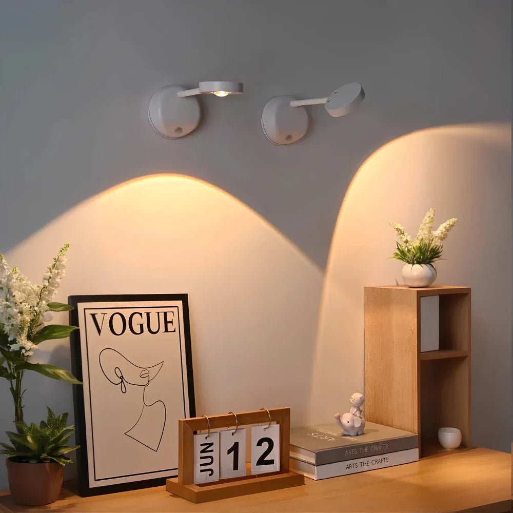 LED Bewegungsmelder Spot – Kabellos, drehbar & dimmbar mit USB-Aufladung