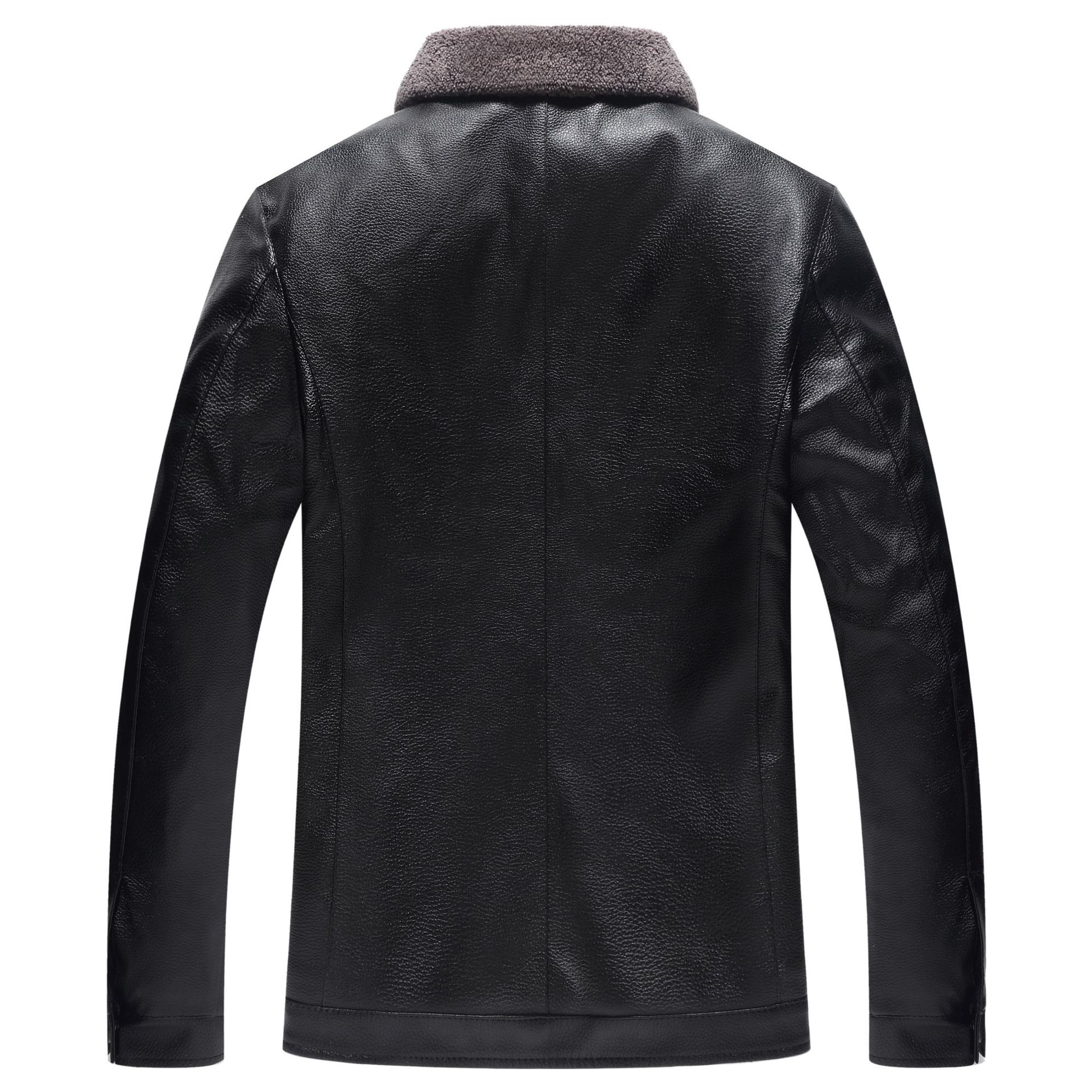 Herren Lederjacke Gefüttert - Mit Fleece-Futter Winter Warm