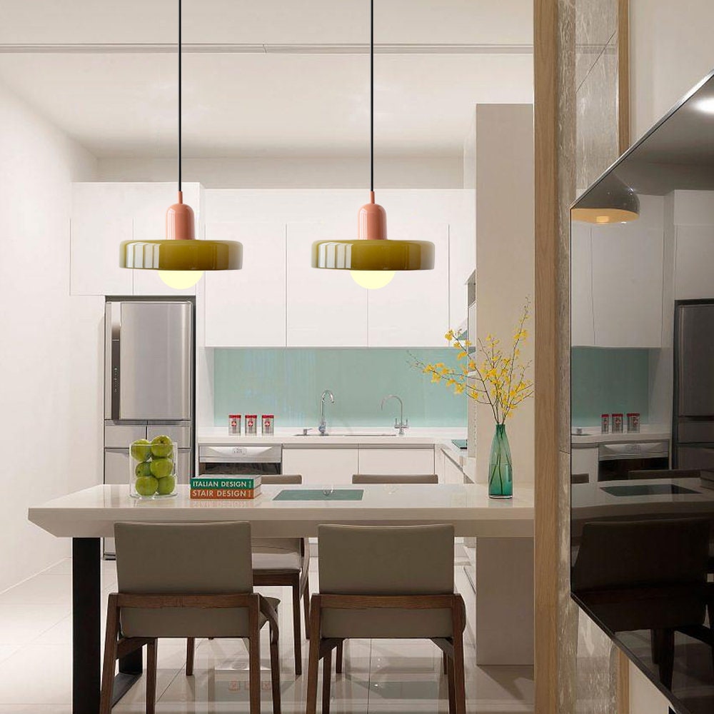 Hängeleuchte Glas bunt – StiloGlas Design mit G9 Fassung & verstellbarer Aufhängung