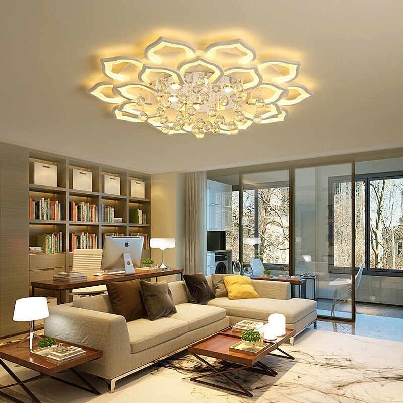 Kristall Deckenlampe LED – Dimmbar mit Fernbedienung & 3 Lichtfarben