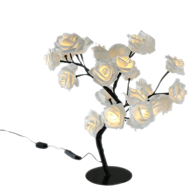 LED Rosenbaum Dekoleuchte – 45 cm, warmweiß, biegsame Äste, USB oder Batteriebetrieb
