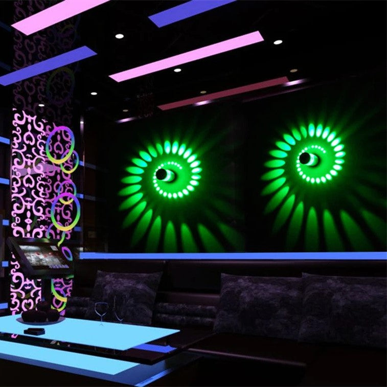 LED Spiral-Leuchte – Aluminium, Decke & Wand, 7 Farben, Modernes Design