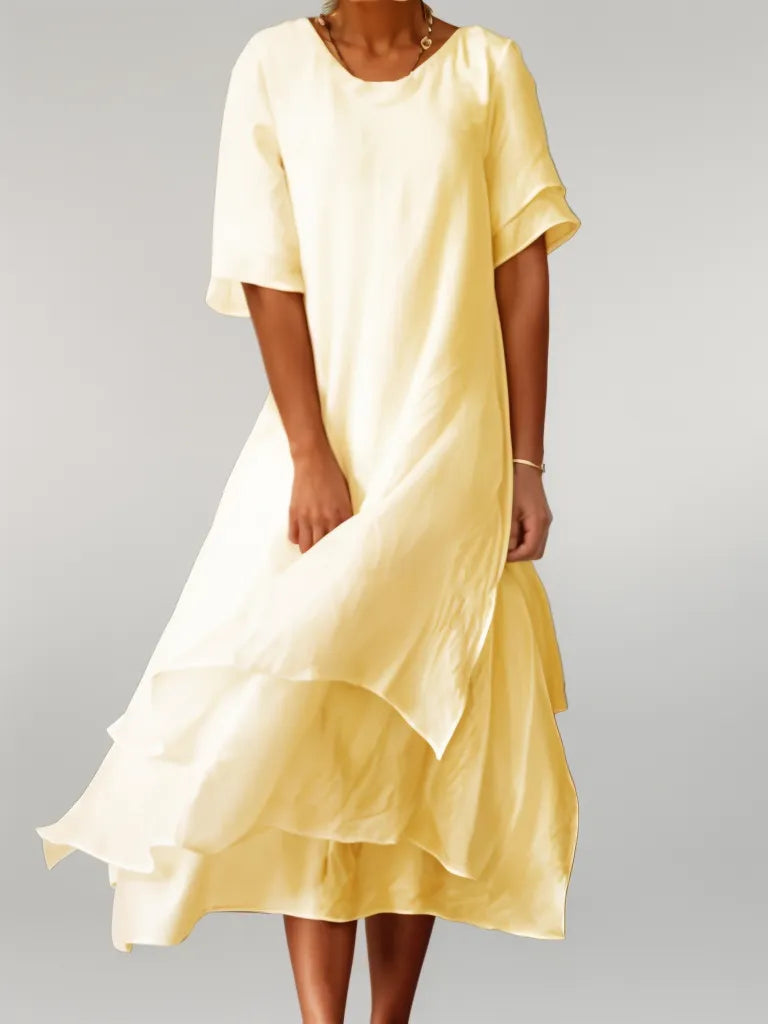 Sommerkleid Lang Leinen Freizeitkleid ärmellos Luftig