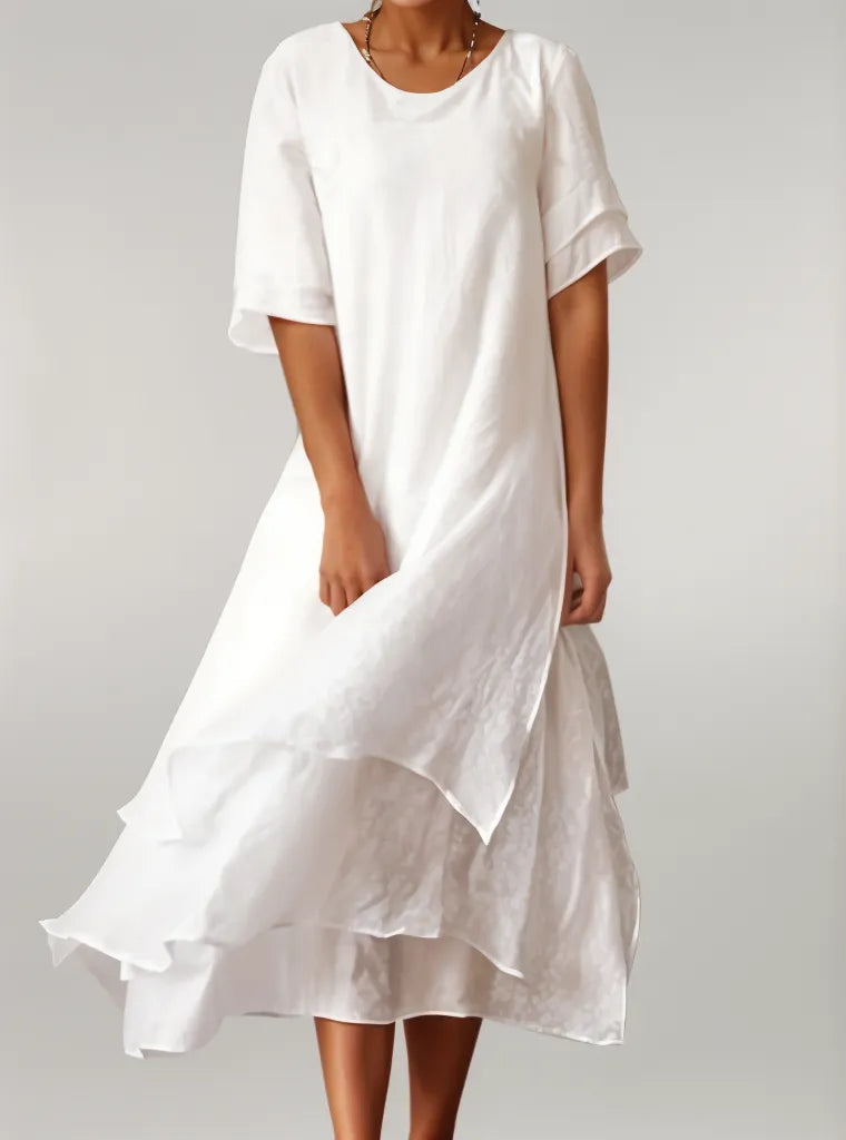Sommerkleid Lang Leinen Freizeitkleid ärmellos Luftig