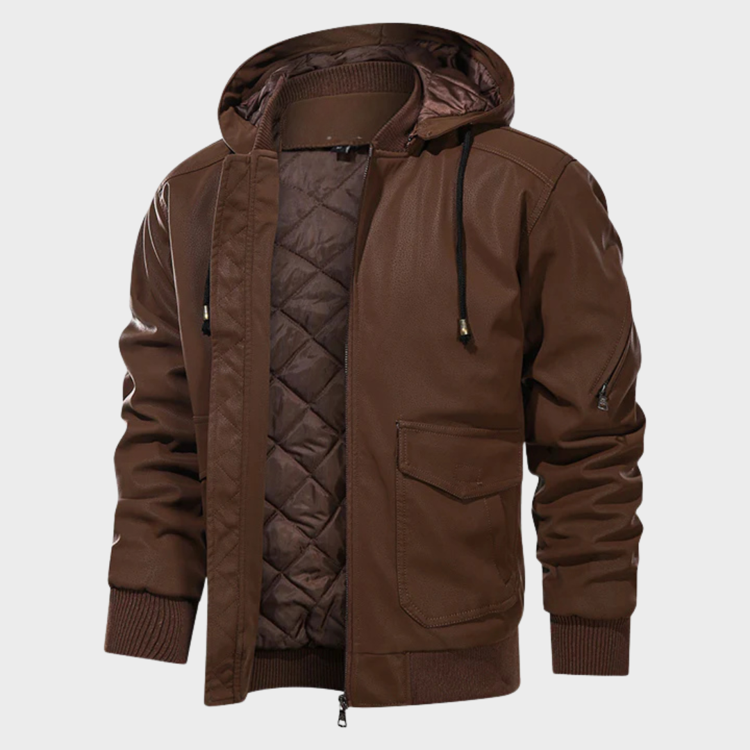 Herren Lederjacke - Mit Kapuze für Freizeit und Alltag