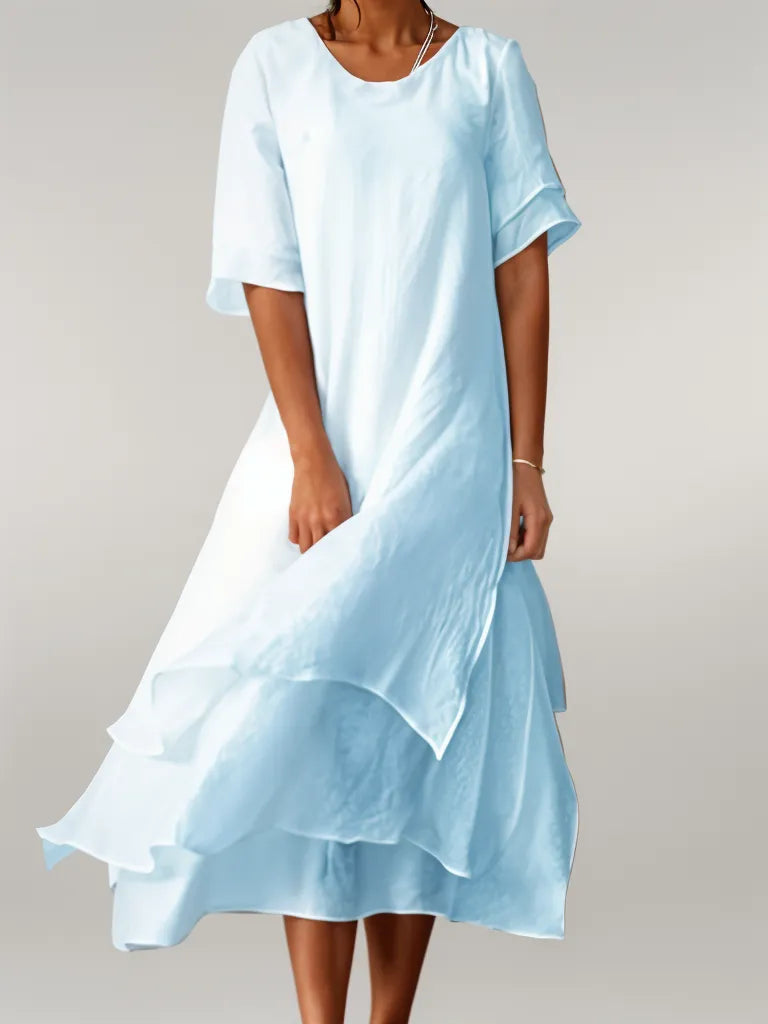 Sommerkleid Lang Leinen Freizeitkleid ärmellos Luftig