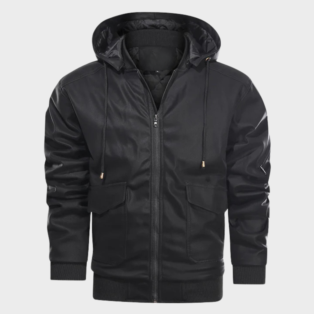 Herren Lederjacke - Mit Kapuze für Freizeit und Alltag