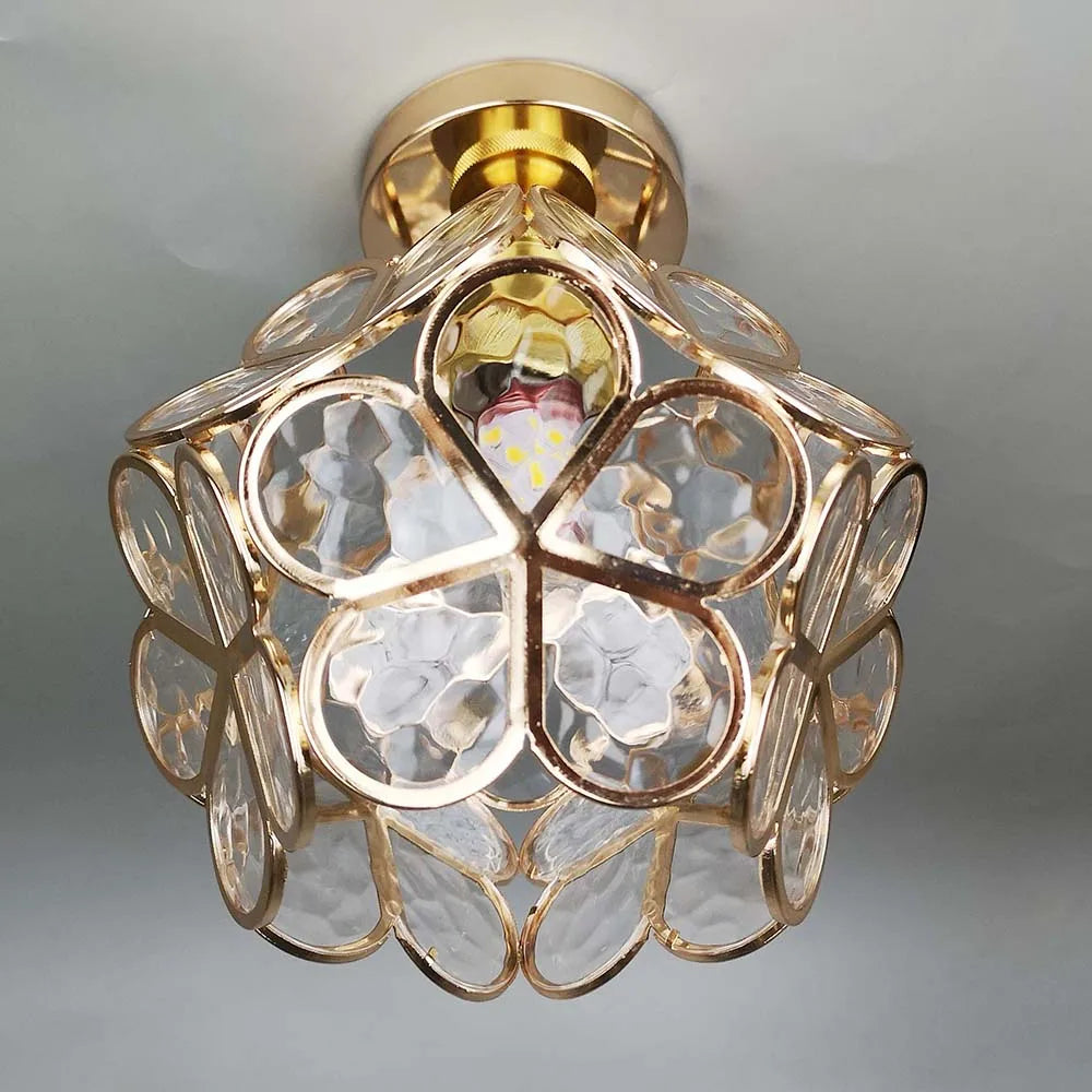 Deckenleuchte Blumen Glas – Florales Design mit E27-Fassung für Flur & Wohnraum