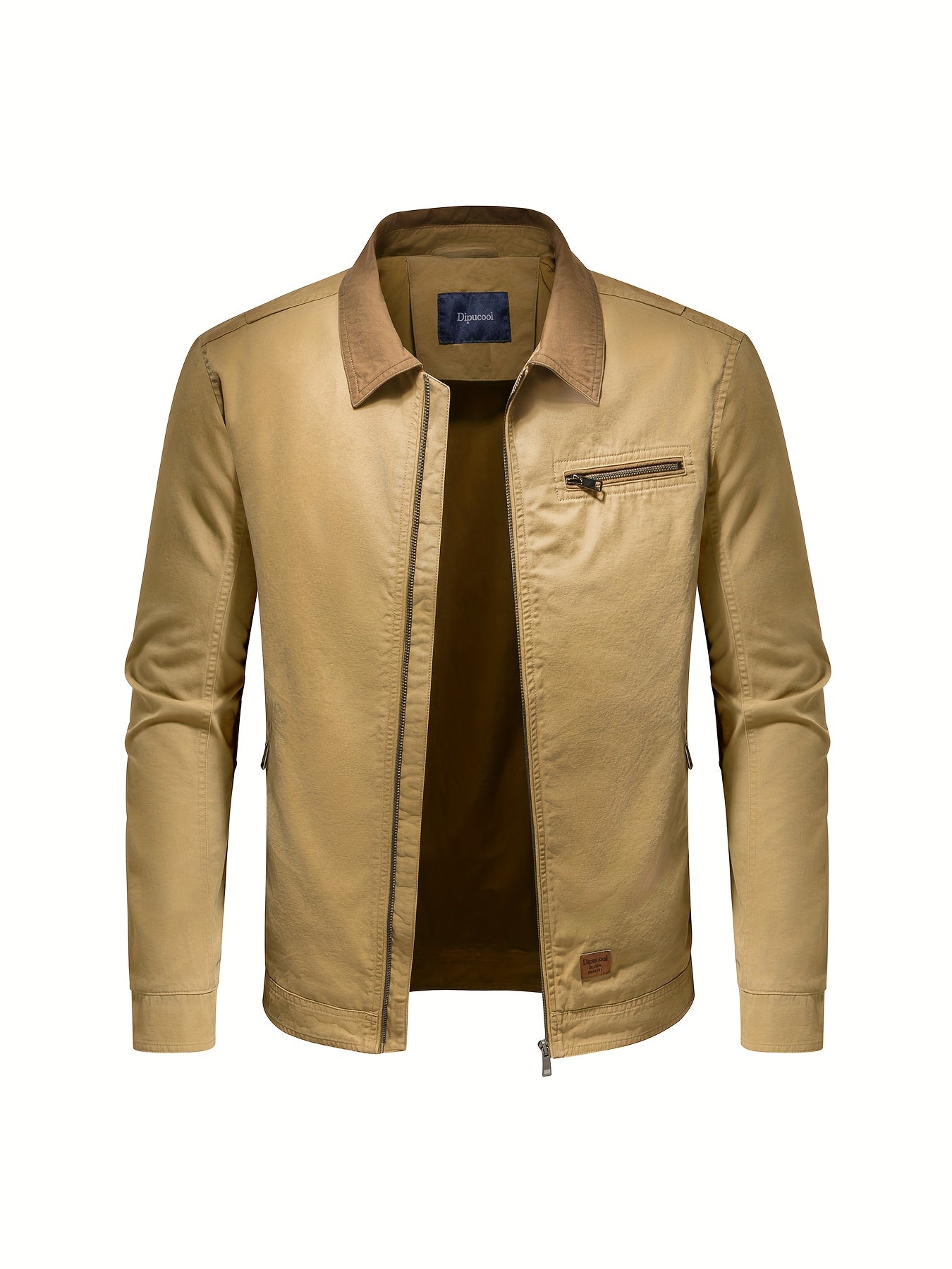 Herren Lederjacke - Mit offenem Kragen und Brusttasche für Freizeit und Alltag