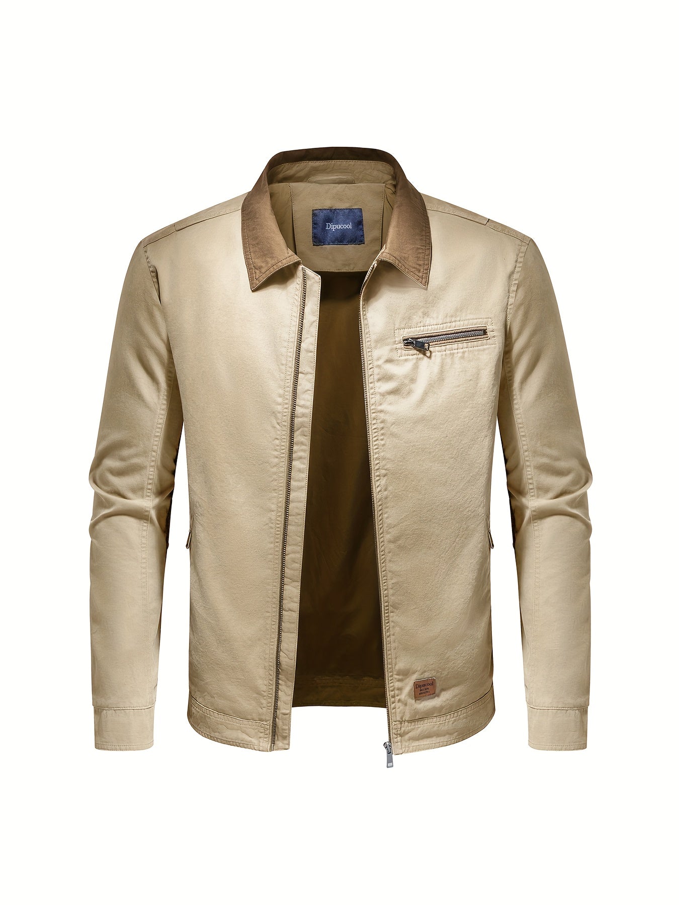 Herren Lederjacke - Mit offenem Kragen und Brusttasche für Freizeit und Alltag
