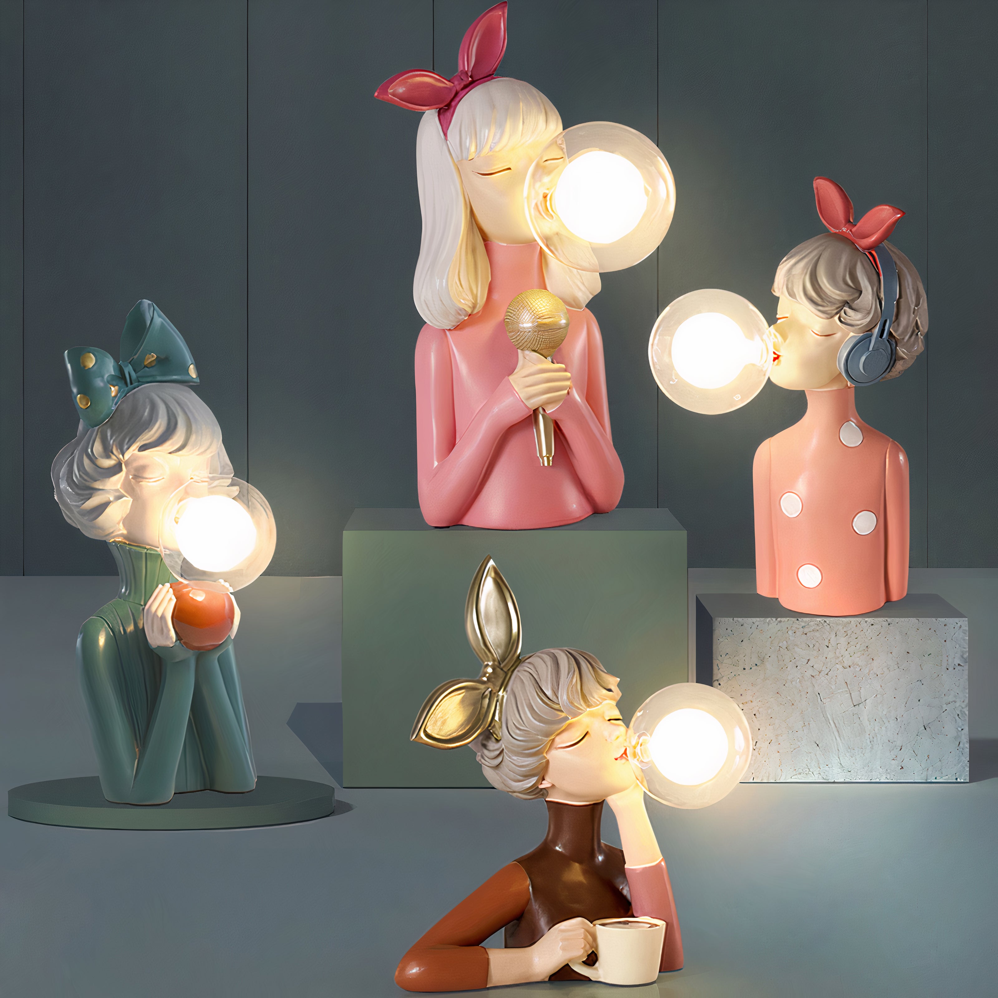 Tischlampe Holz Glas – Handgefertigt mit USB-Anschluss für Wohn- & Schlafzimmer