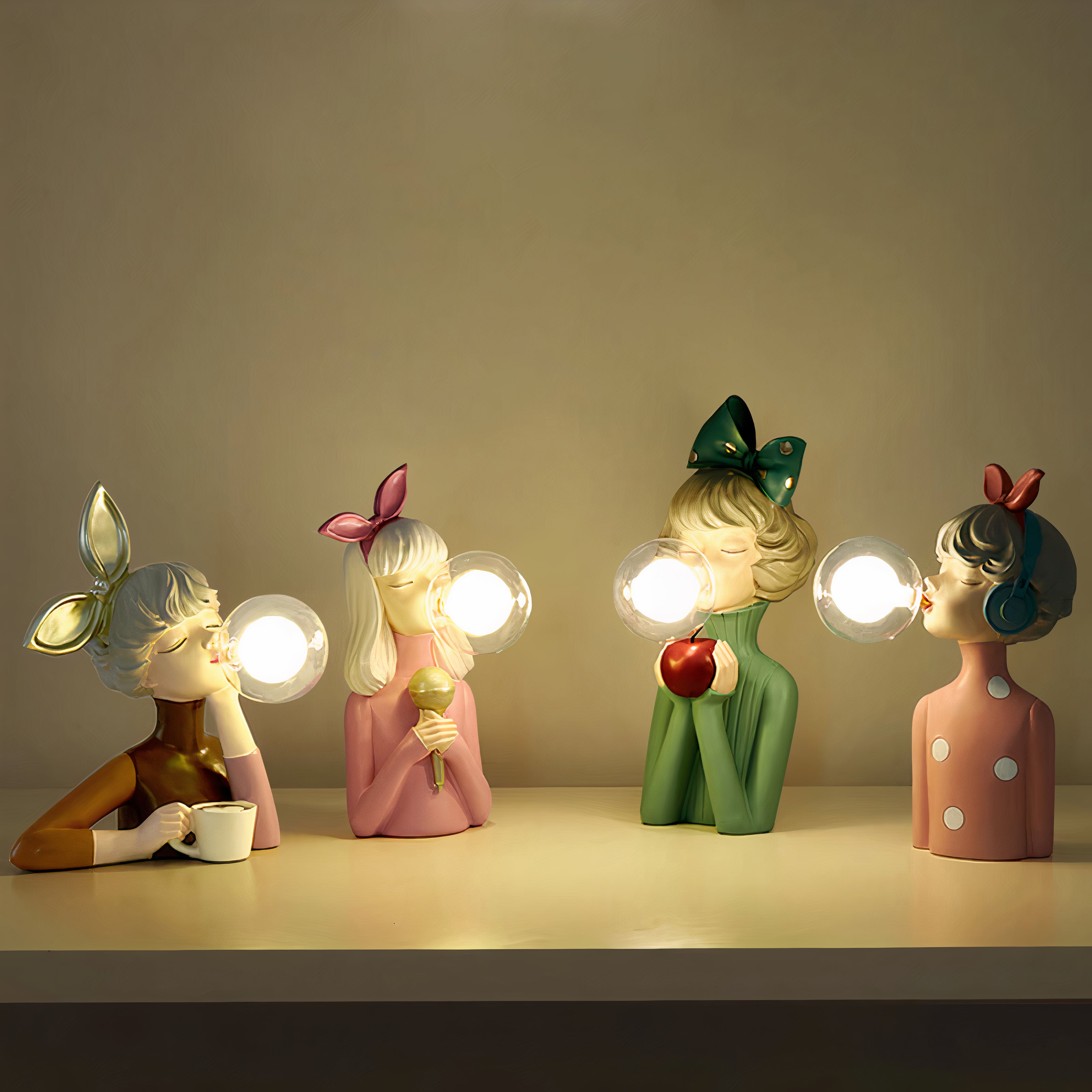 Tischlampe Holz Glas – Handgefertigt mit USB-Anschluss für Wohn- & Schlafzimmer