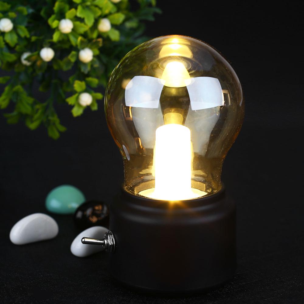 Retro LED Tischlampe – Tragbar & aufladbar mit USB, warmweiß, 12h Laufzeit