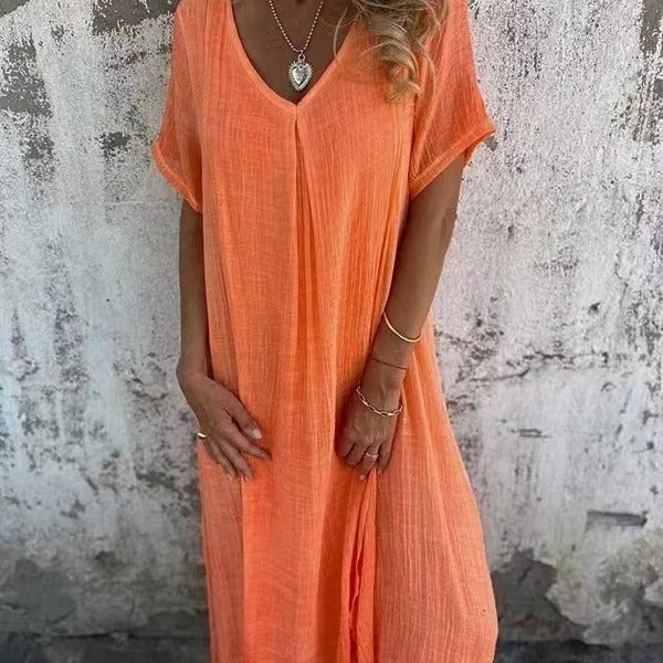 Kleid Frühling zeitlos elegant Baumwolle Freizeitkleid