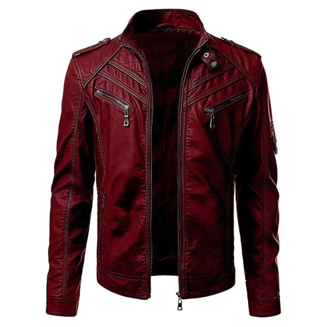 Herren Lederjacke - Mit Doppelbrusttasche für Freizeit und Alltag