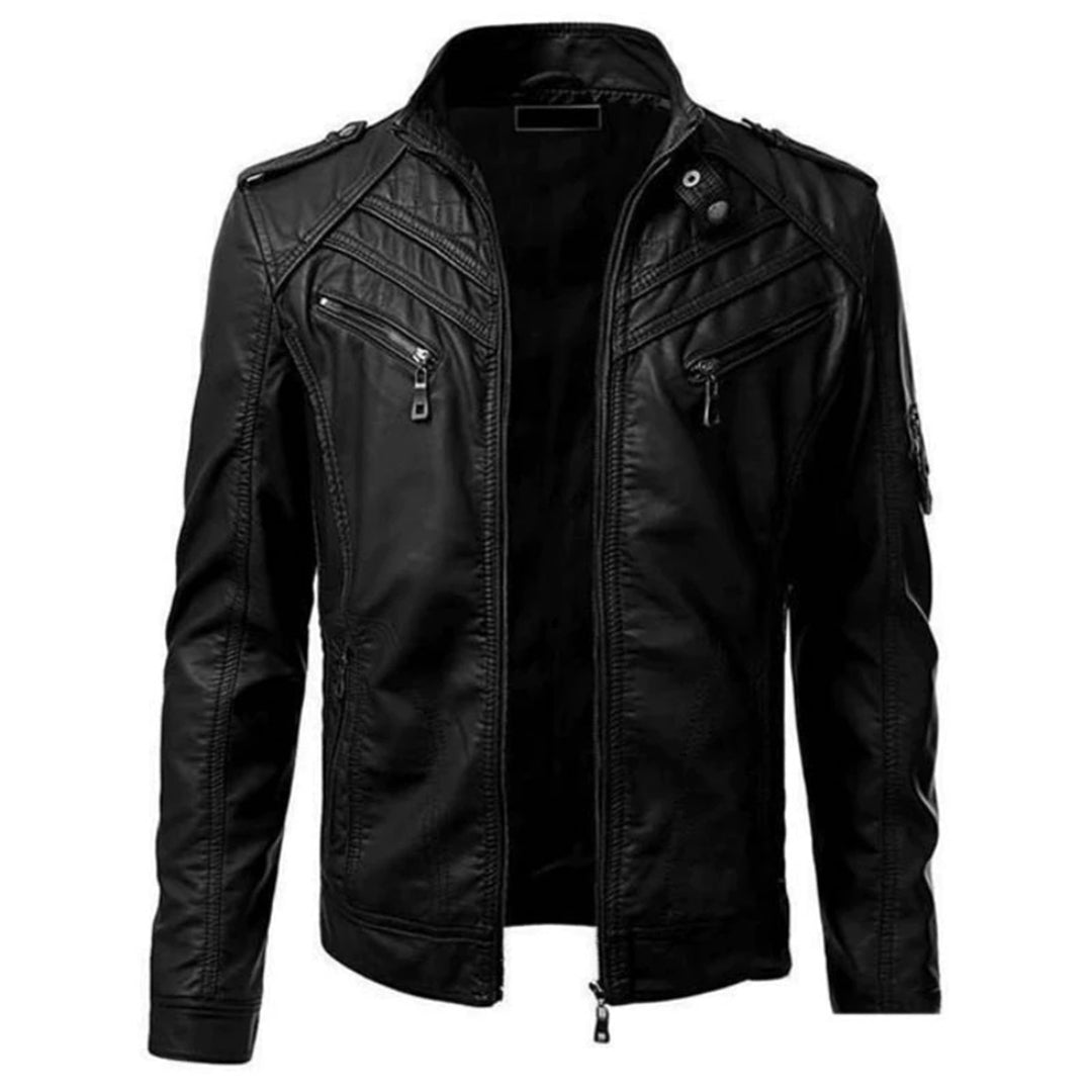 Herren Lederjacke - Mit Doppelbrusttasche für Freizeit und Alltag