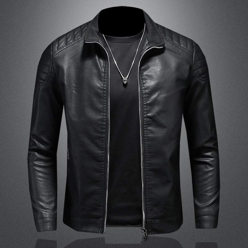 Herren Lederjacke - Stilvoll Freizeitjacke Herbst & Winterjacke