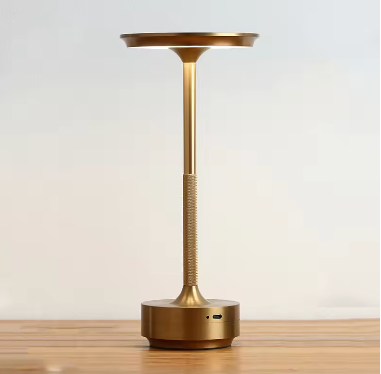 LED Tischlampe Dimmbar – Kabellos & Wassergeschützt IP44, 28cm Aluminium