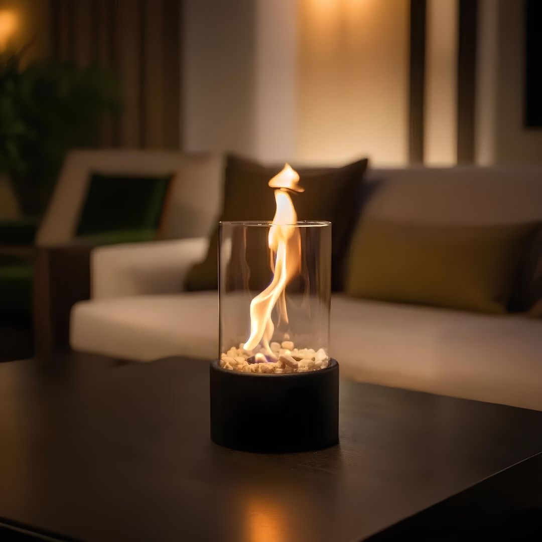 Öllampe Glas Metall – Klassische Tischleuchte mit Löschvorrichtung & dekorativem Flammenspiel