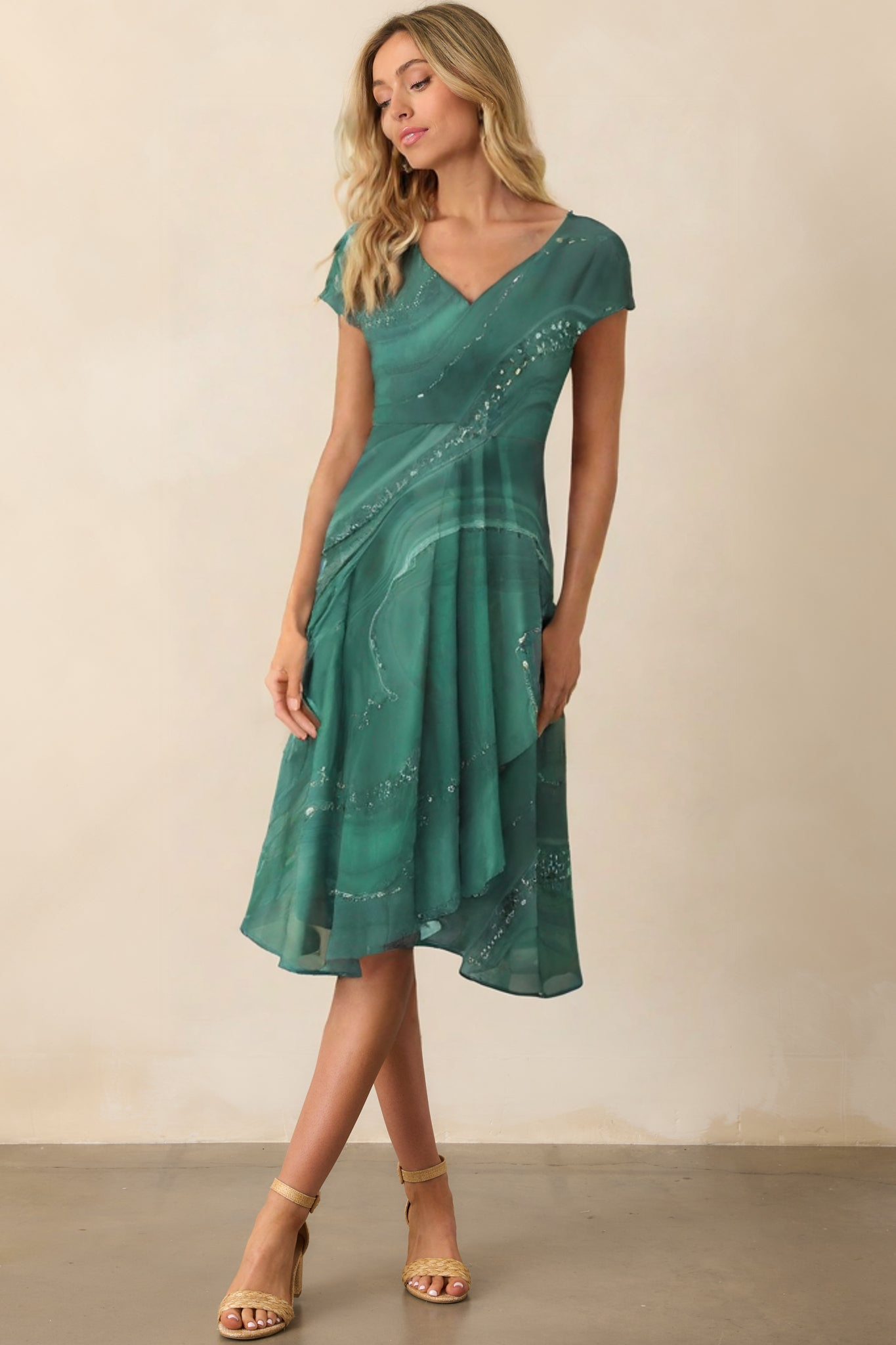Sommerkleider - Midikleid Ärmellos – Viskose-Mix & Boho-Chic