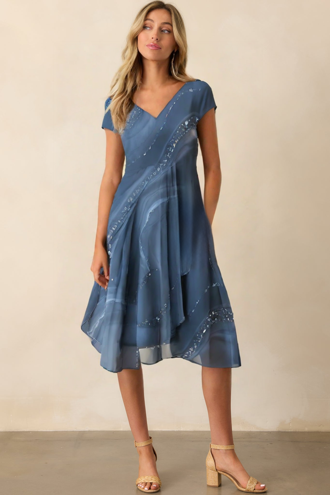 Sommerkleider - Midikleid Ärmellos – Viskose-Mix & Boho-Chic