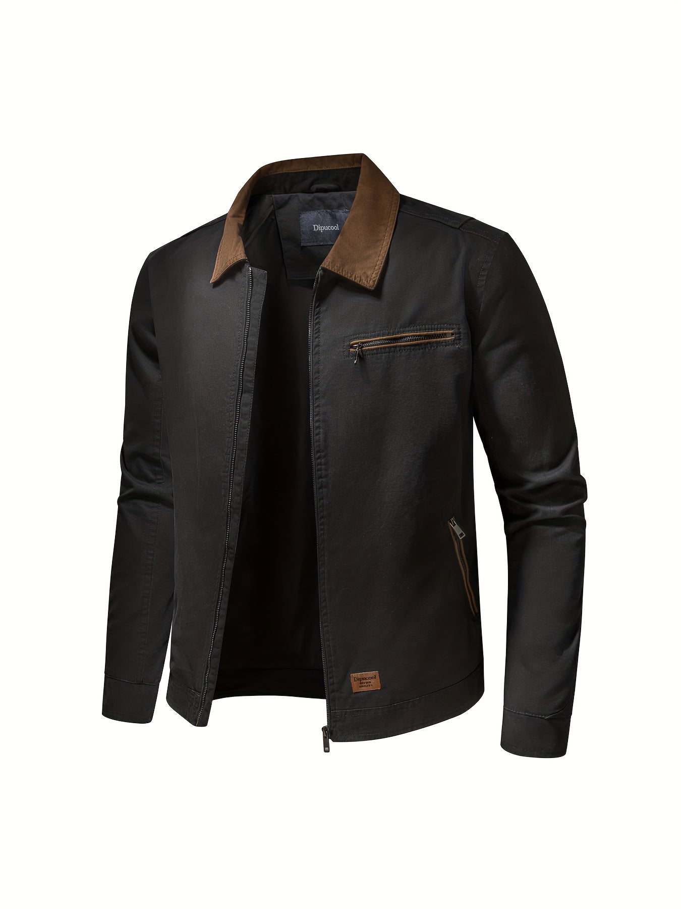 Herren Lederjacke - Mit offenem Kragen und Brusttasche für Freizeit und Alltag