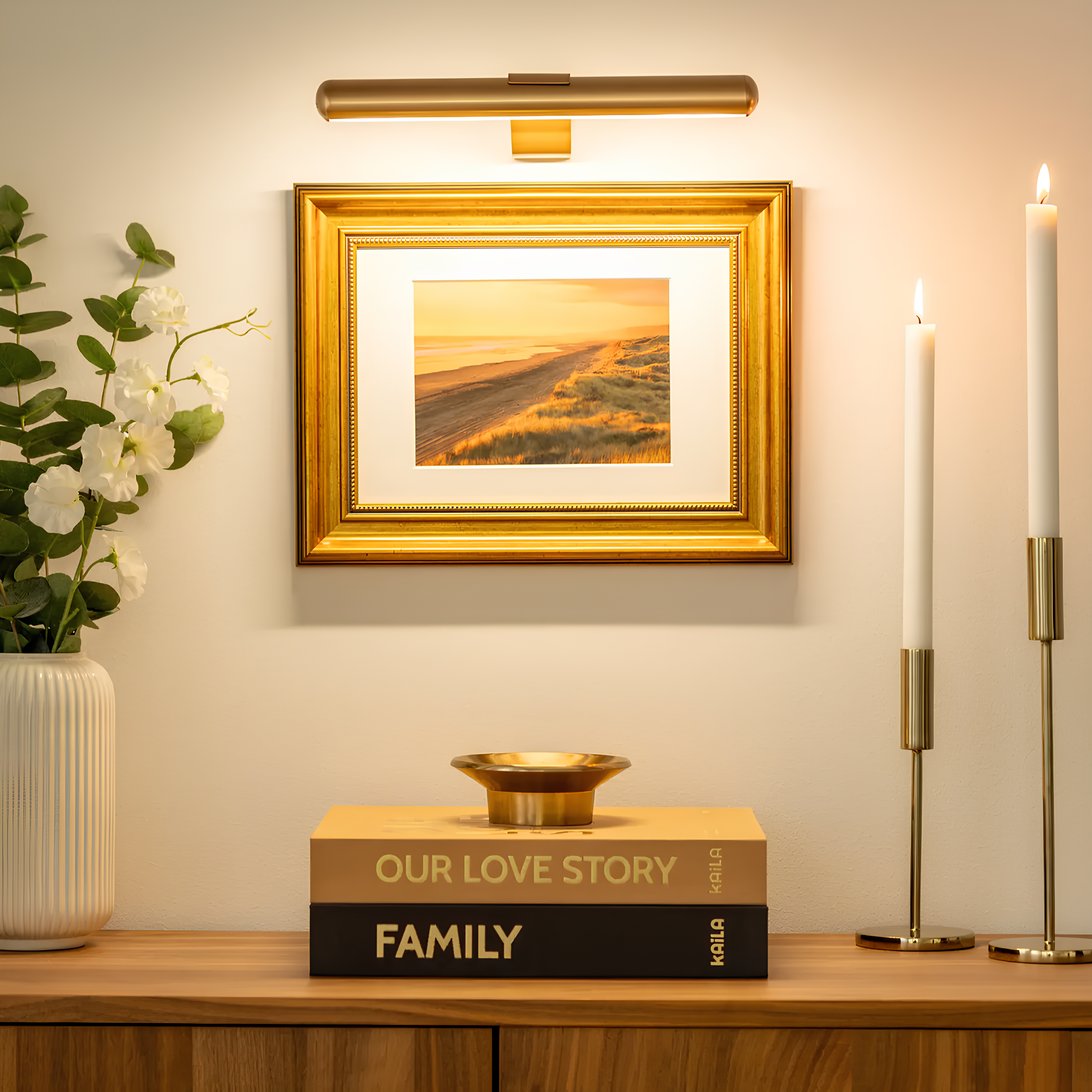LED Wandlampe kabellos – Drehbar & dimmbar für Bilder & Kunstobjekte