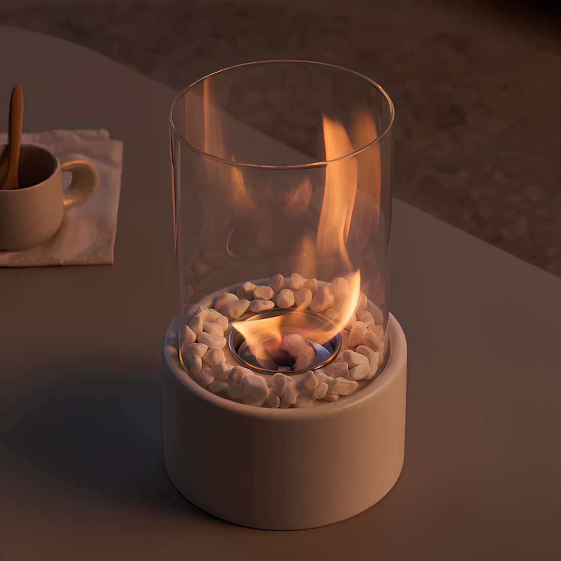 Öllampe Glas Metall – Klassische Tischleuchte mit Löschvorrichtung & dekorativem Flammenspiel