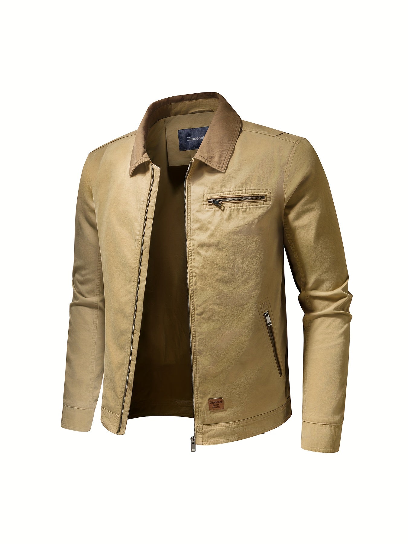 Herren Lederjacke - Mit offenem Kragen und Brusttasche für Freizeit und Alltag