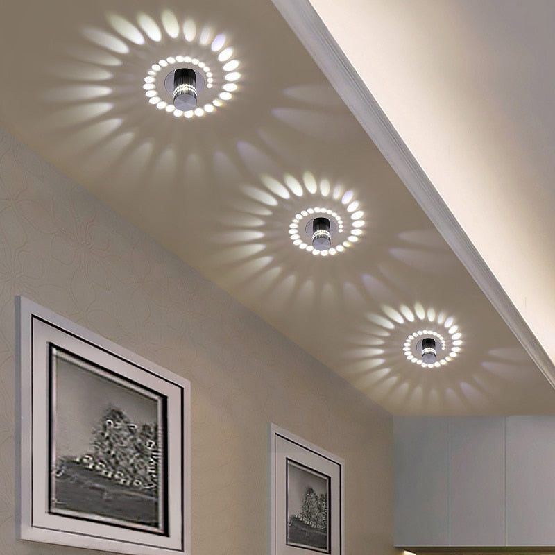LED Spiral-Leuchte – Aluminium, Decke & Wand, 7 Farben, Modernes Design